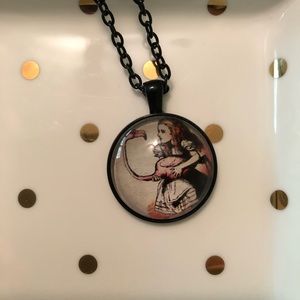 Alice In Wonderland flamingo Pendant Necklace